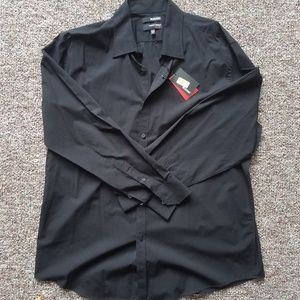 Murano Men's Black Button Down Shirt
